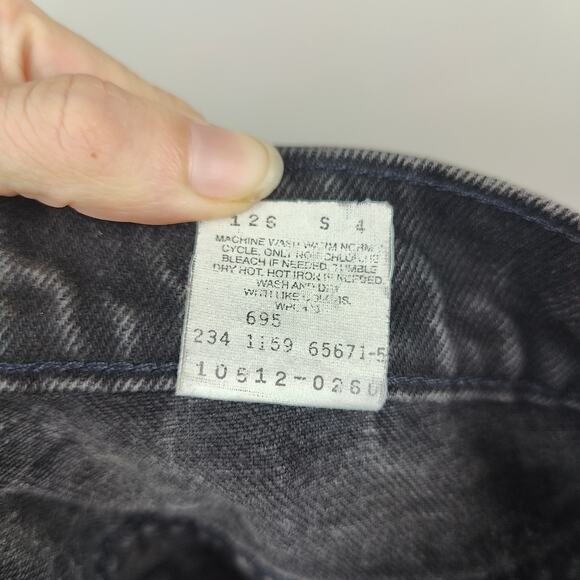 Vintage 90s Levi's 512‎ Jeans Womens 28 Black Wash Slim Fit Tapered Leg Vtg - Picture 8 of 9